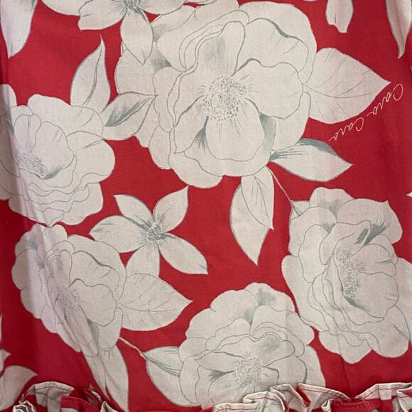 CARA CARA Lexa Floral Tiered Smocked Mini Dress Raspberry Pink White,Large - Picture 13 of 16